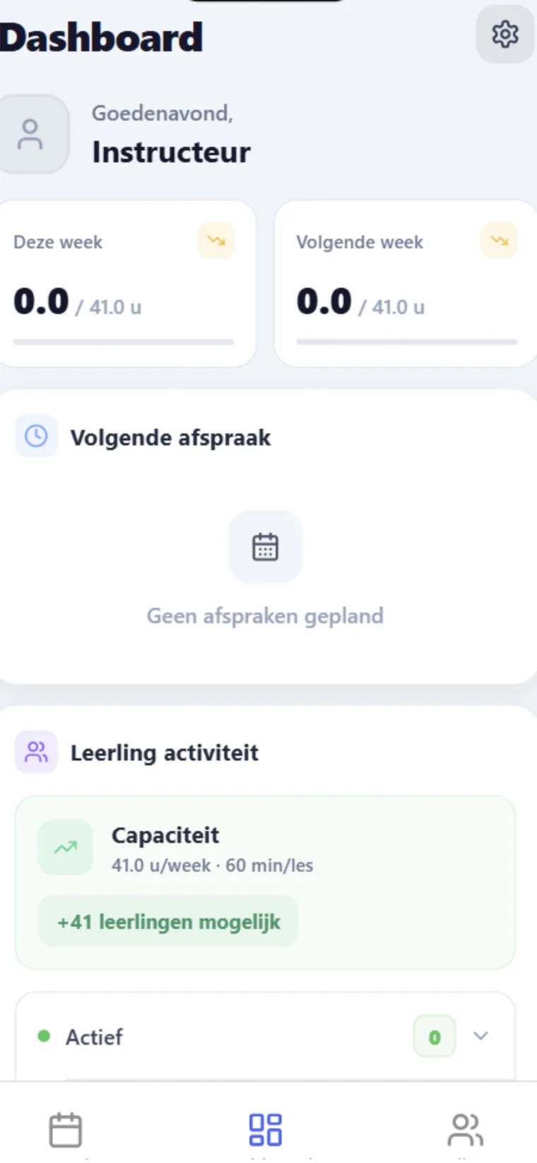 Driveplannen Instructeurs app screen 1