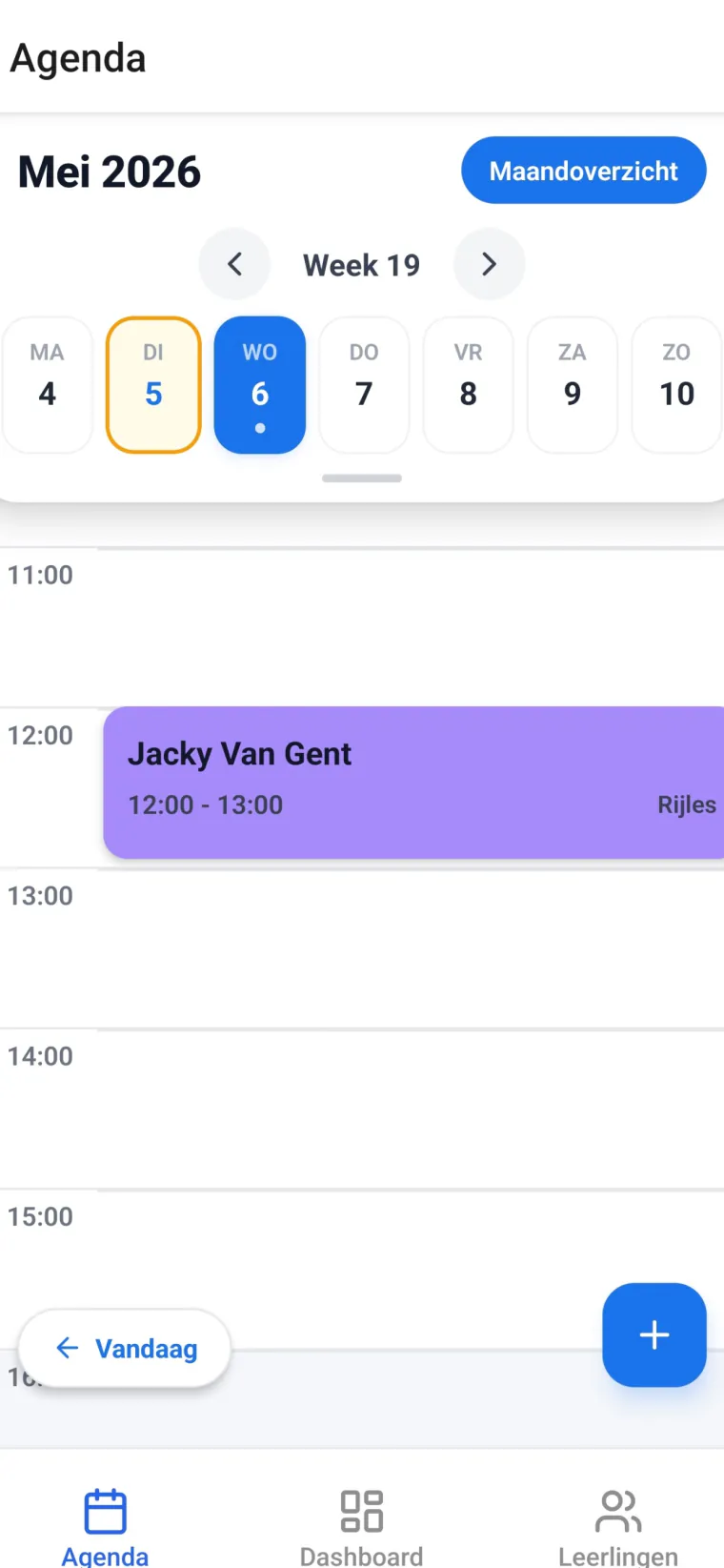 Driveplannen Instructeurs app screen 2