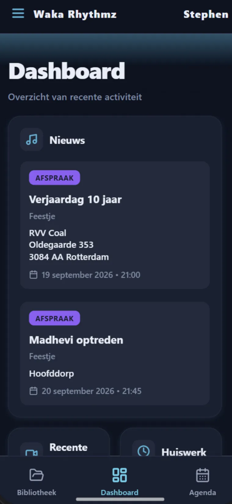 OneBand app screen 1