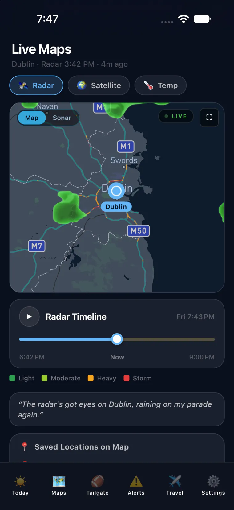 Skyven app screen 2