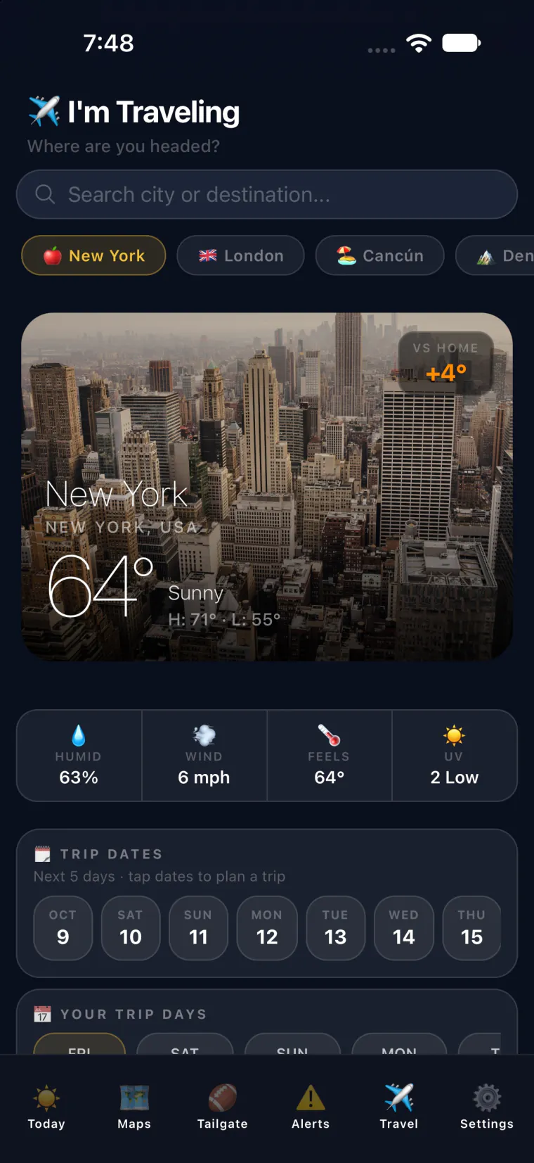 Skyven app screen 4