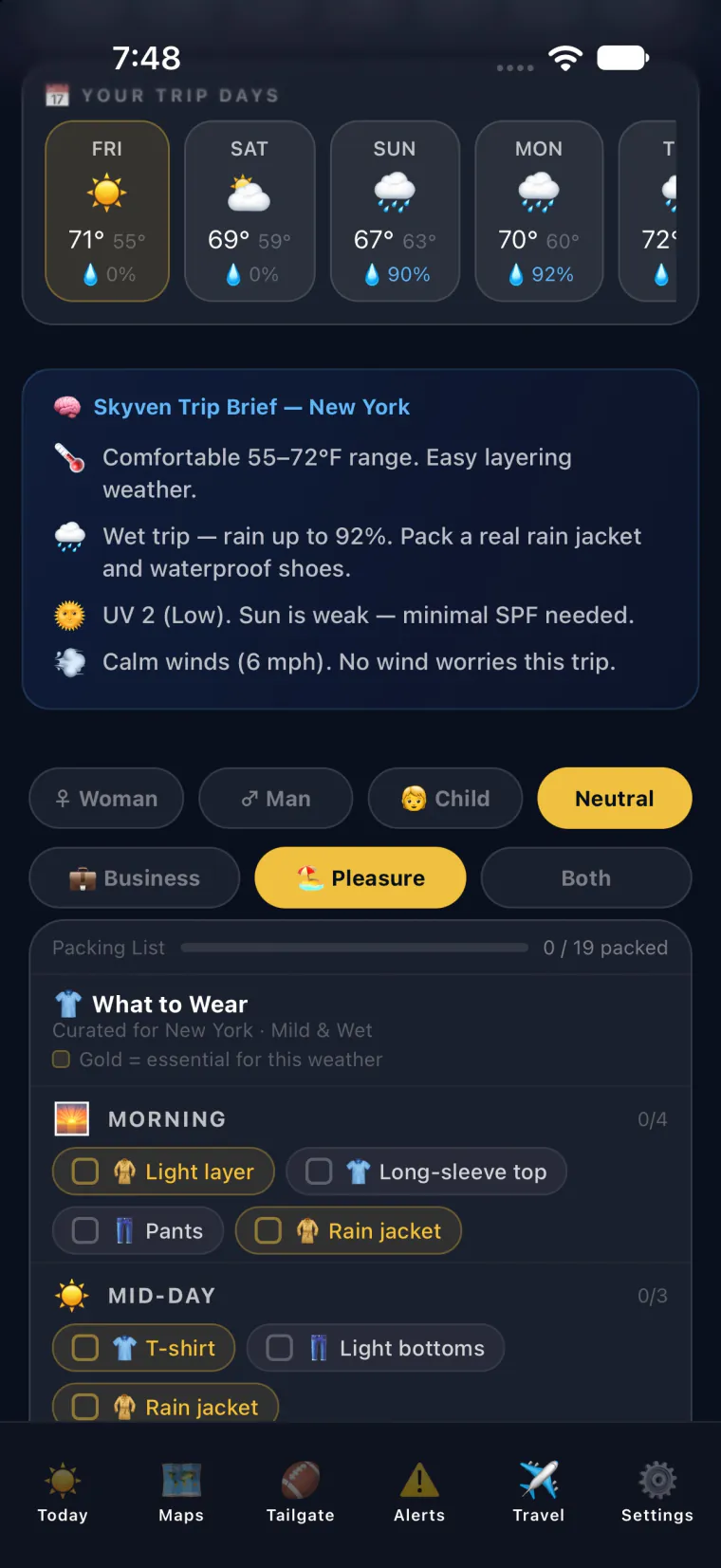 Skyven app screen 7