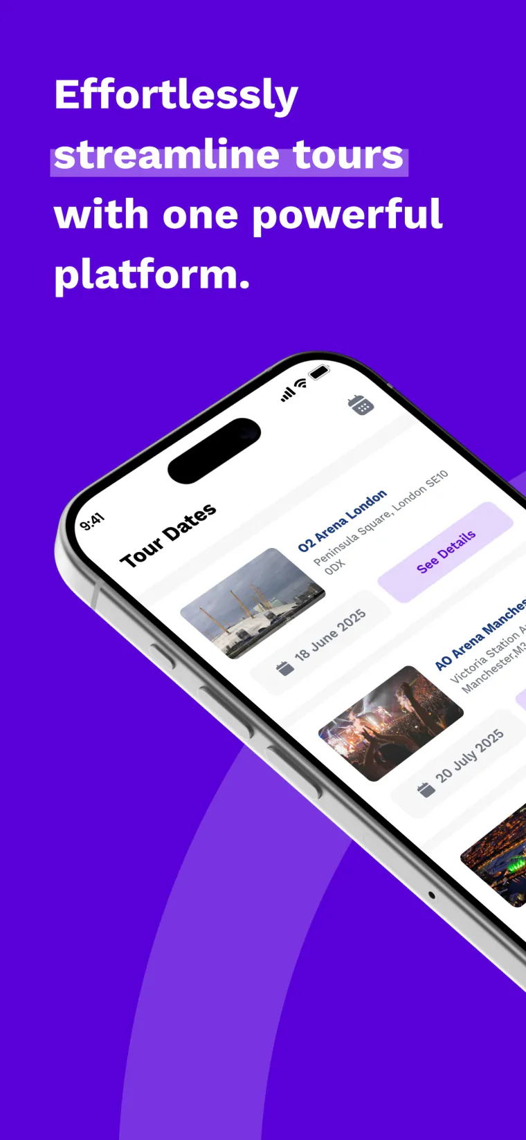 YourTour app screen 1